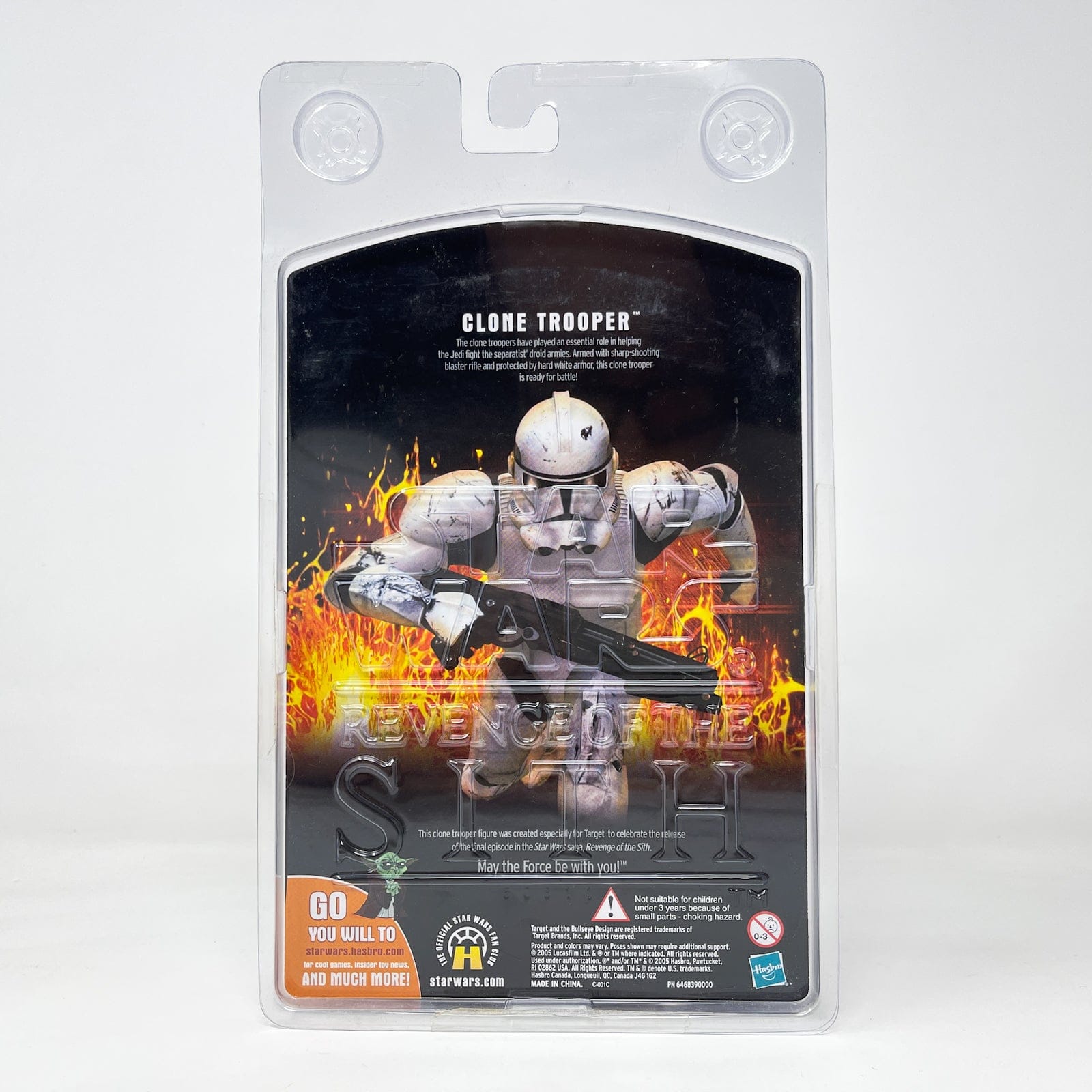 Vintage Hasbro Star Wars Mid MOC Clone Trooper (Sith Logo) - Hasbro Revenge of the Sith Target Exclusive (2005)