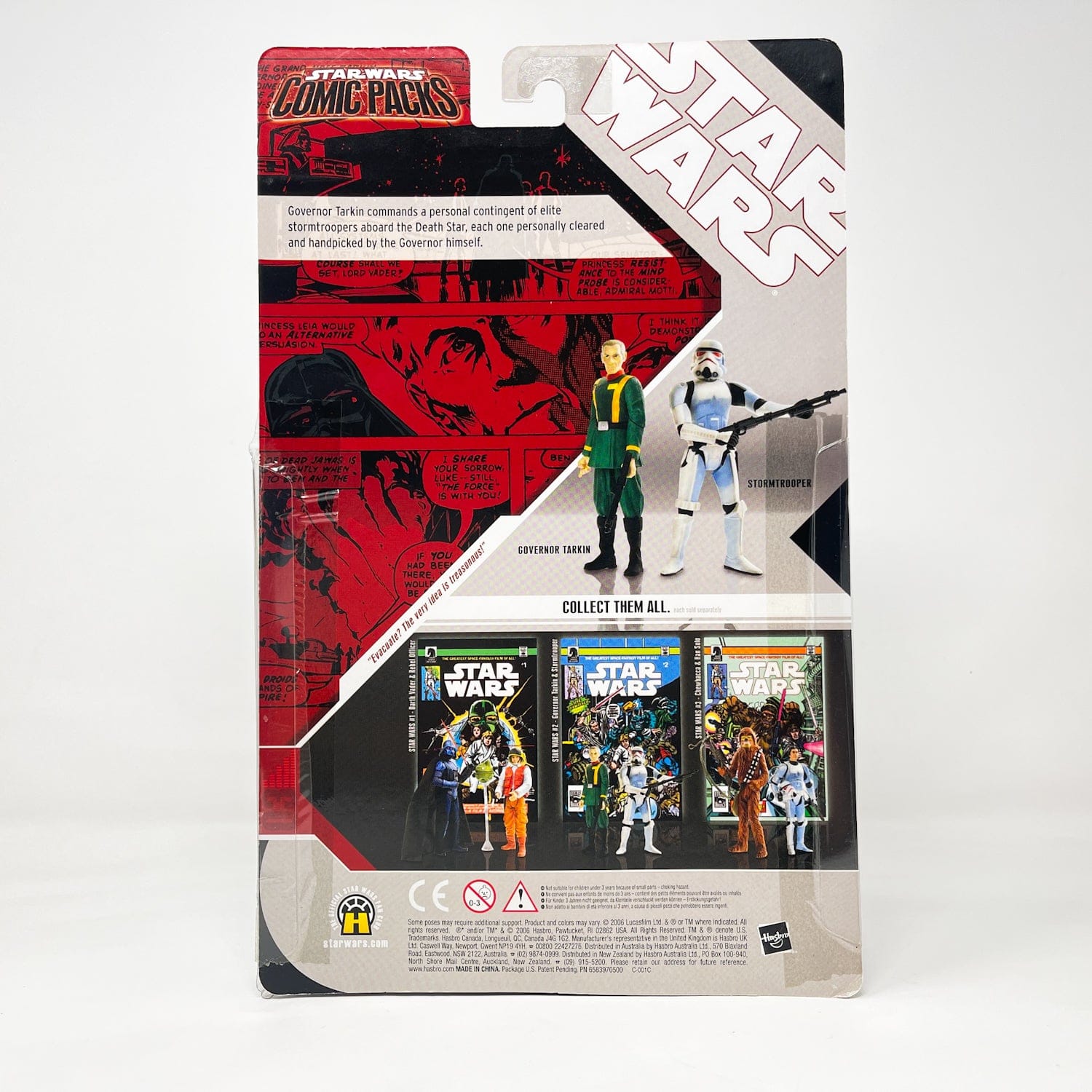 Vintage Hasbro Star Wars Mid MOC Comic Pack #03 Governor Tarkin & Stormtrooper- Hasbro Star Wars Darkhorse Comic Action Figure 2-Pack
