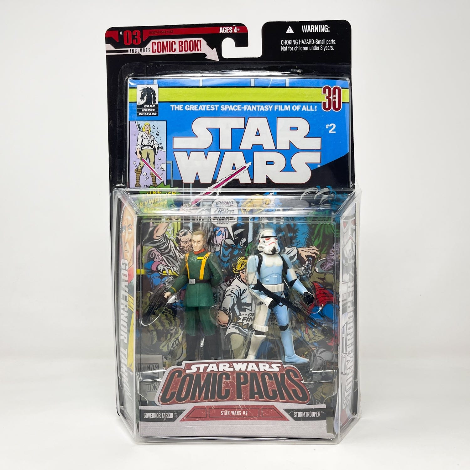 Vintage Hasbro Star Wars Mid MOC Comic Pack #03 Governor Tarkin & Stormtrooper- Hasbro Star Wars Darkhorse Comic Action Figure 2-Pack