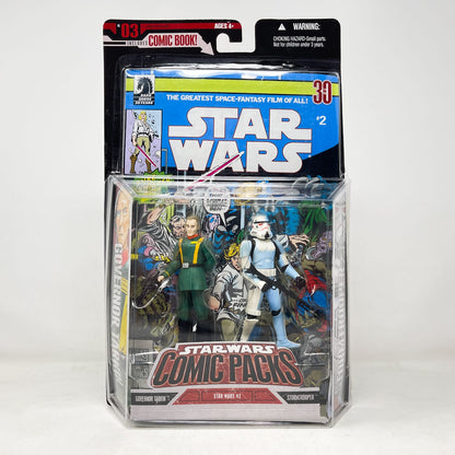Vintage Hasbro Star Wars Mid MOC Comic Pack #03 Governor Tarkin & Stormtrooper- Hasbro Star Wars Darkhorse Comic Action Figure 2-Pack