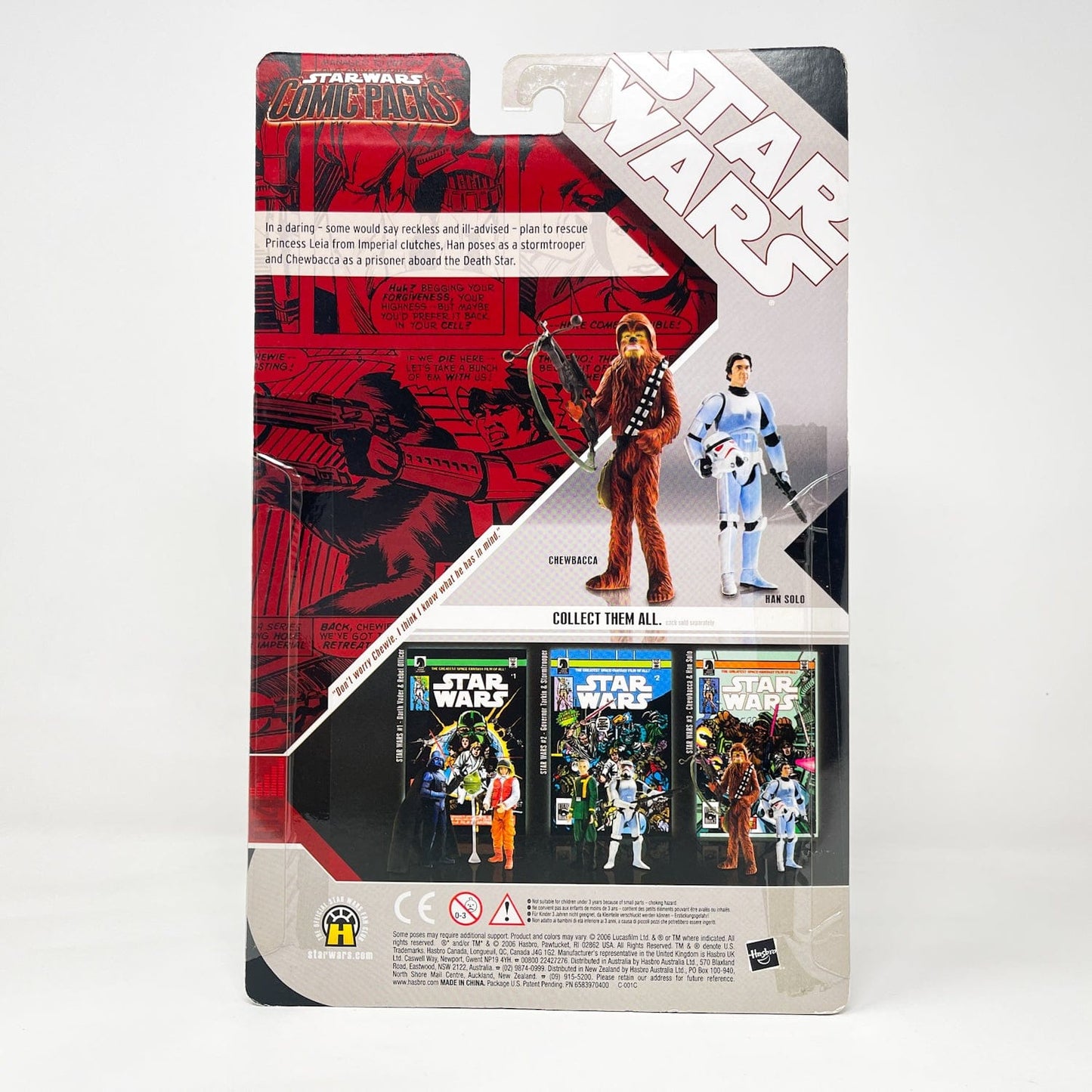 Vintage Hasbro Star Wars Mid MOC Comic Pack #04 Chewbacca & Han Solo - Hasbro Star Wars Darkhorse Comic Action Figure 2-Pack