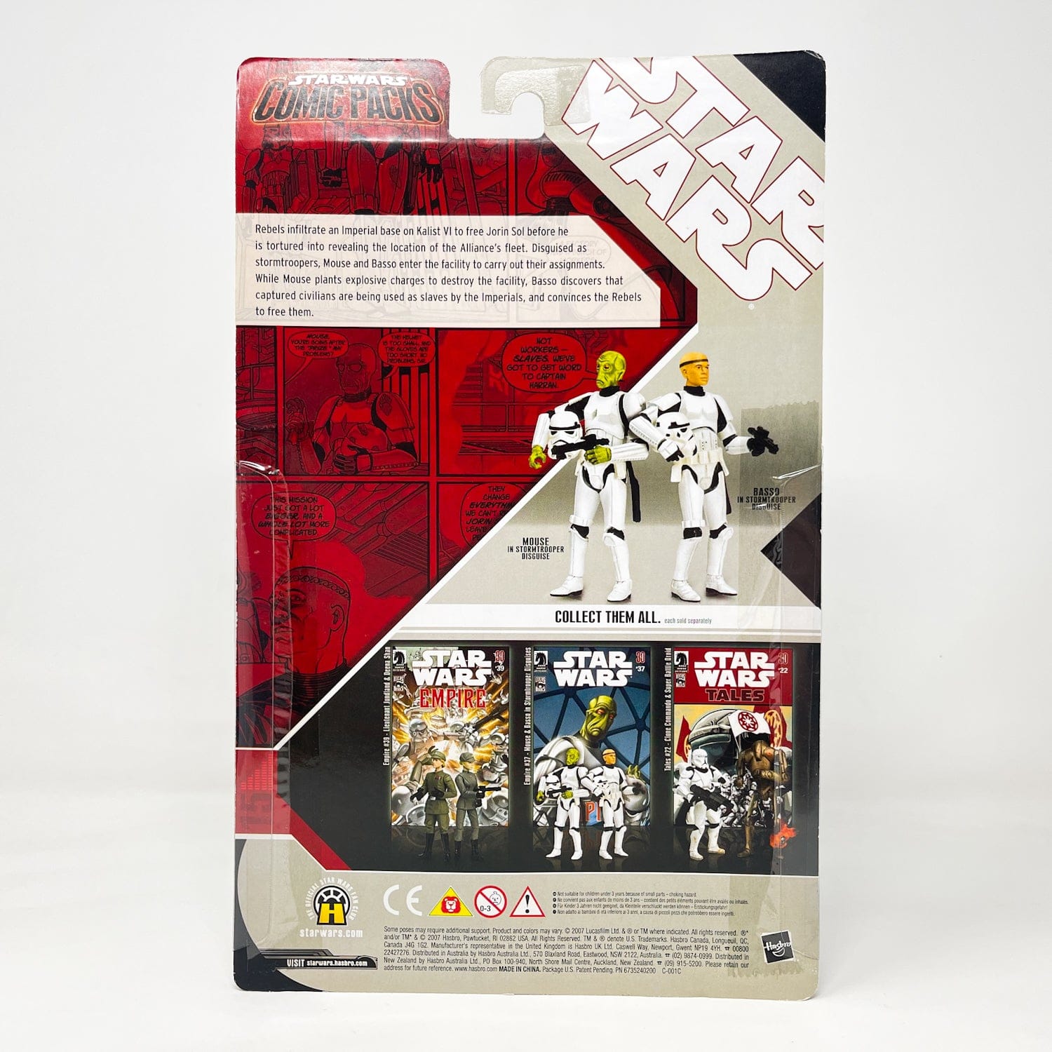Vintage Hasbro Star Wars Mid MOC Comic Pack #15 - Mouse & Basso (In Stormtrooper Disguise) - Hasbro Star Wars Darkhorse Comic 2-Pack (2007)