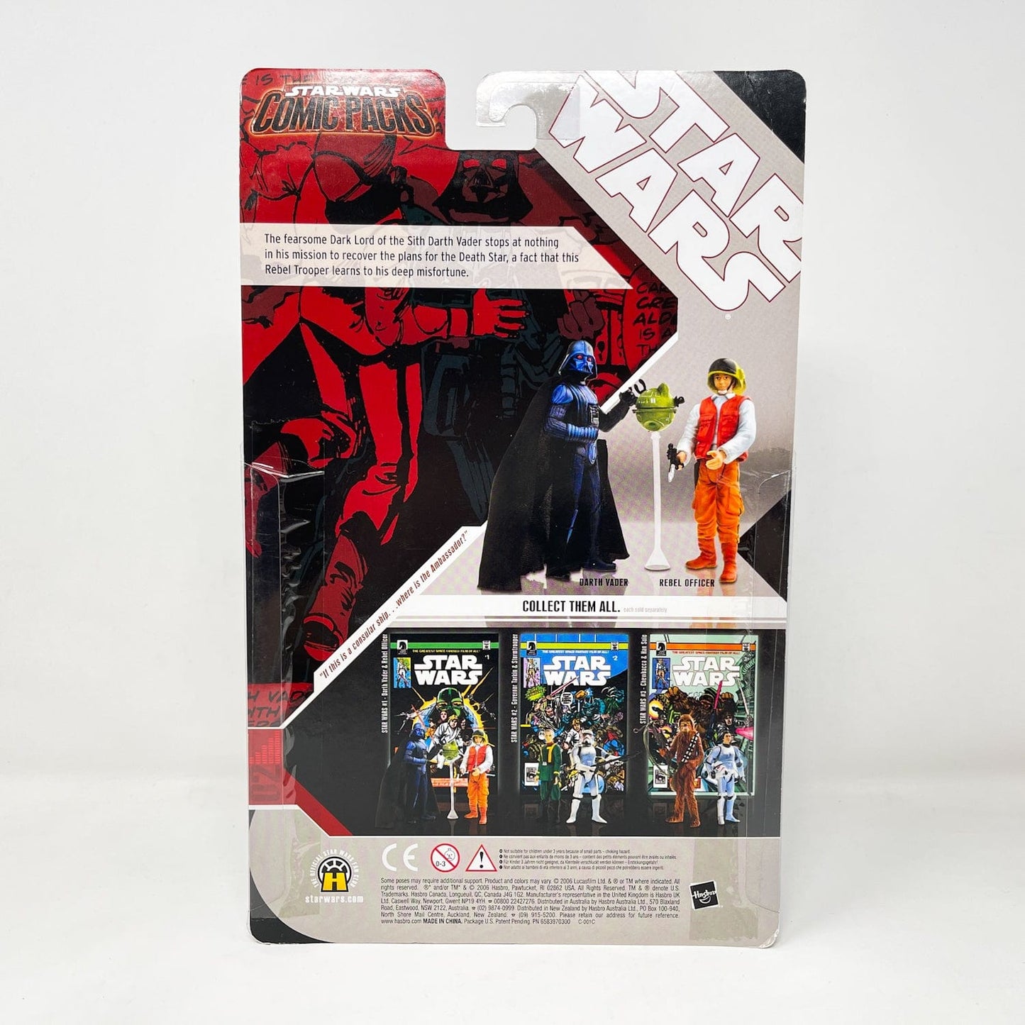 Vintage Hasbro Star Wars Mid MOC Comic Pack #2 Darth Vader and Rebel Officer - Hasbro Star Wars Darkhorse Comic Action Figure 2-Pack