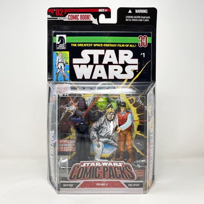 Vintage Hasbro Star Wars Mid MOC Comic Pack #2 Darth Vader and Rebel Officer - Hasbro Star Wars Darkhorse Comic Action Figure 2-Pack