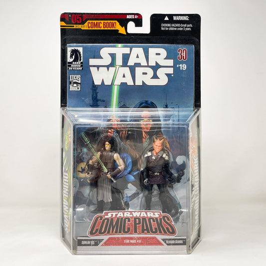 Vintage Hasbro Star Wars Mid MOC Comic Pack #5 Quinlan Vos & Vilmarh Grahrk - Hasbro Star Wars Darkhorse Comic Action Figure 2-Pack