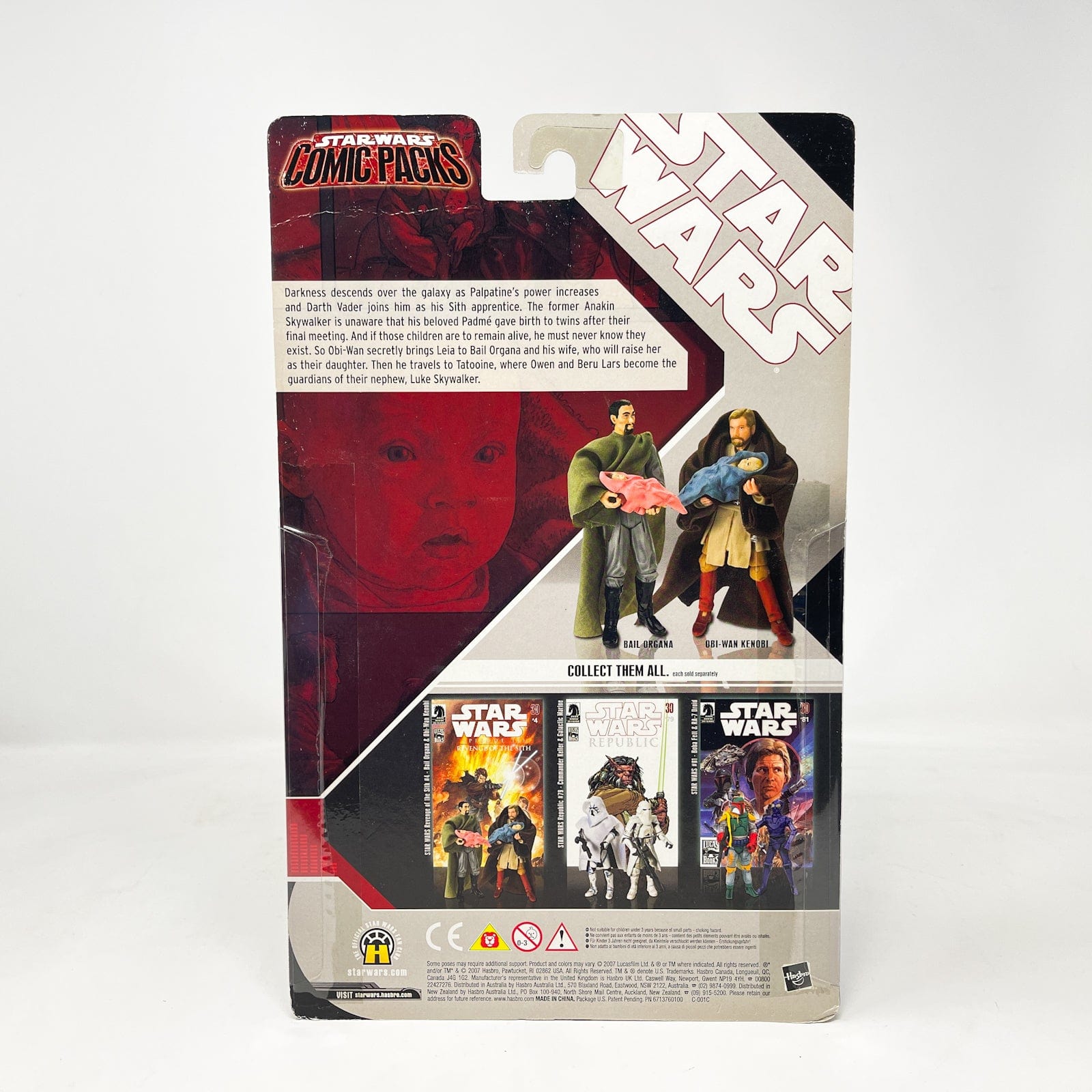 Vintage Hasbro Star Wars Mid MOC Comic Pack Obi-Wan Kenobi & Bail Organa - Hasbro Star Wars Darkhorse Comic Action Figure 2-Pack