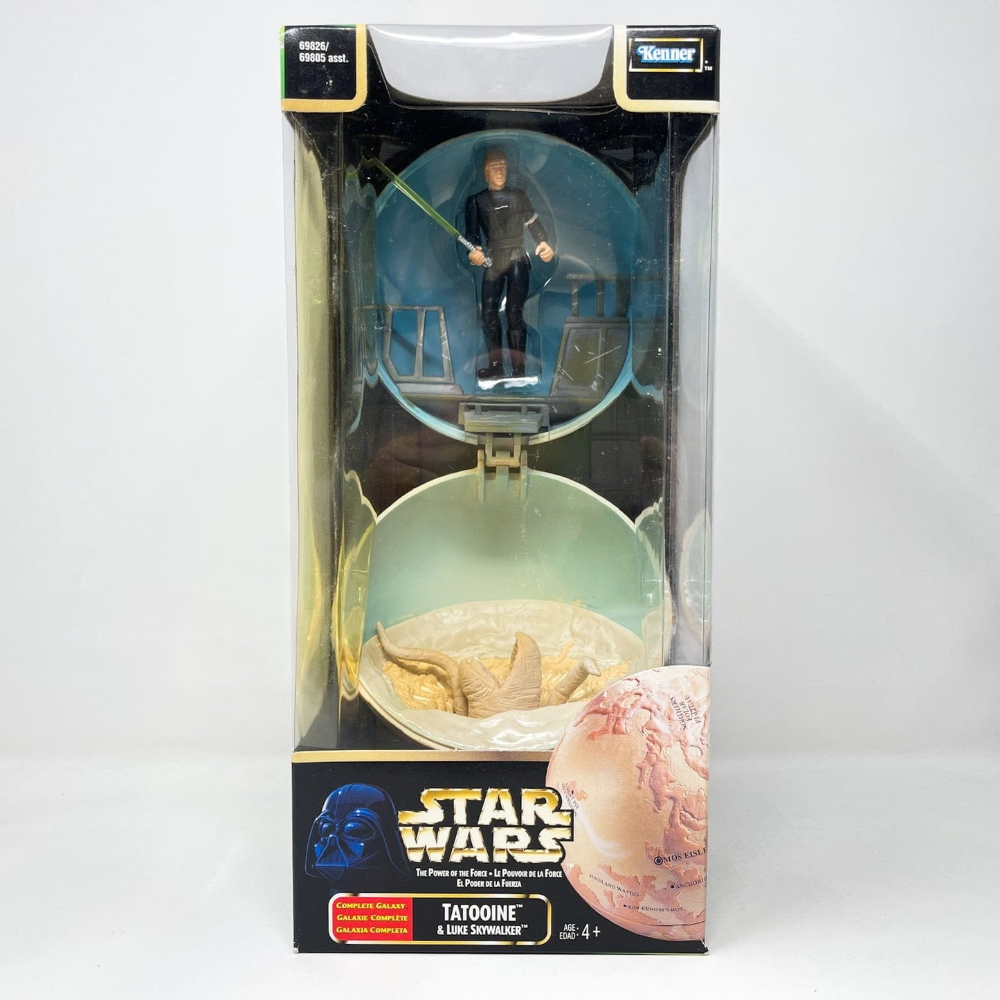 Vintage Hasbro Star Wars Mid MOC Complete Galaxy Planets & Figure - Full Set of 4 - Hasbro Power of the Force (POTF2)