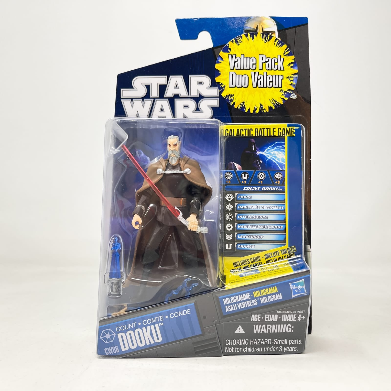 Vintage Hasbro Star Wars Mid MOC Count Dooku CW06 - Hasbro The Clone Wars (2010)