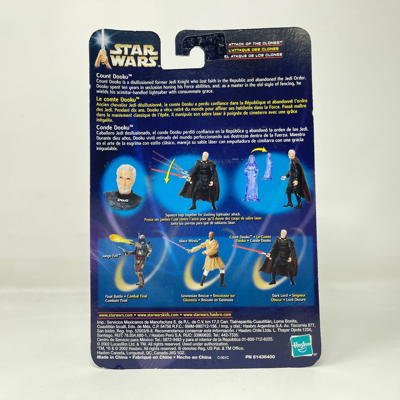 Vintage Hasbro Star Wars Mid MOC Count Dooku (Dark Lord) #02-27 - Hasbro SAGA Series 3.75"