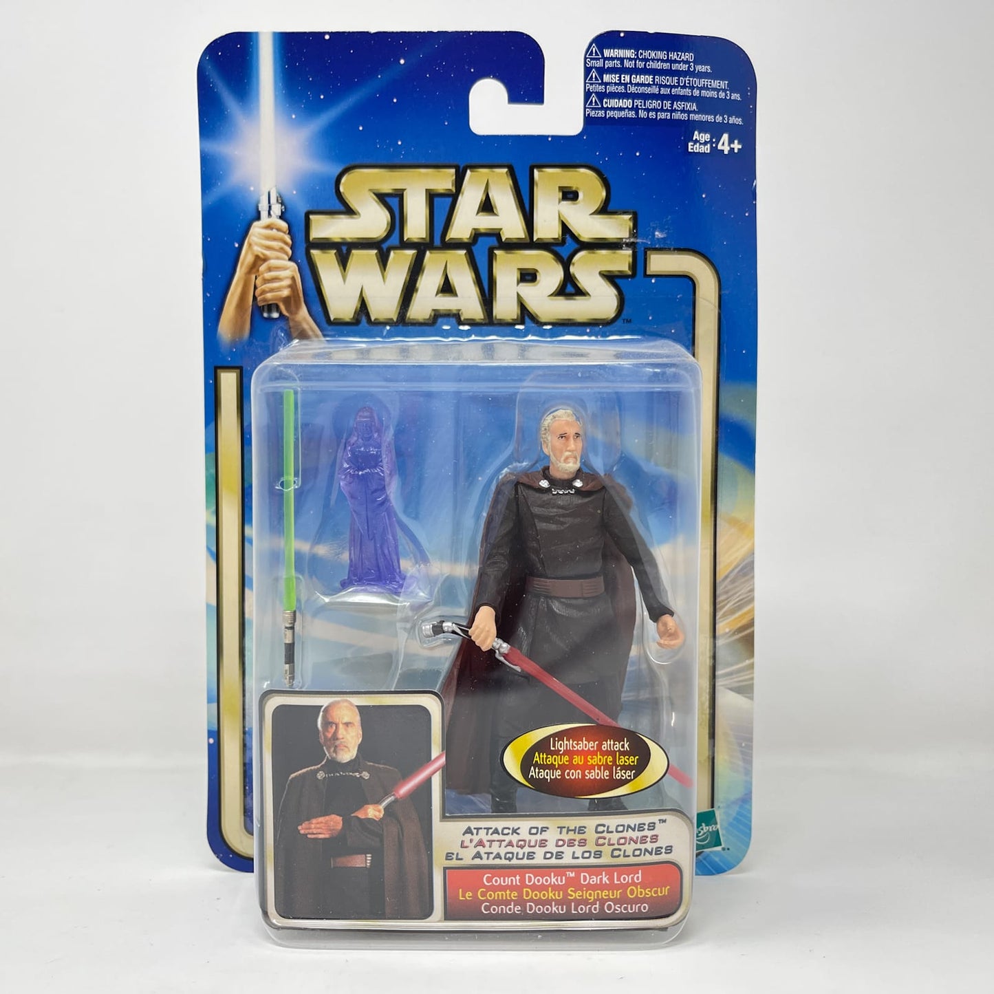 Vintage Hasbro Star Wars Mid MOC Count Dooku (Dark Lord) #02-27 - Hasbro SAGA Series 3.75"