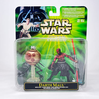 Vintage Hasbro Star Wars Mid MOC Darth Maul with Sith Attack Droid (Deluxe) - Hasbro Power of the Jedi POTJ (2001)