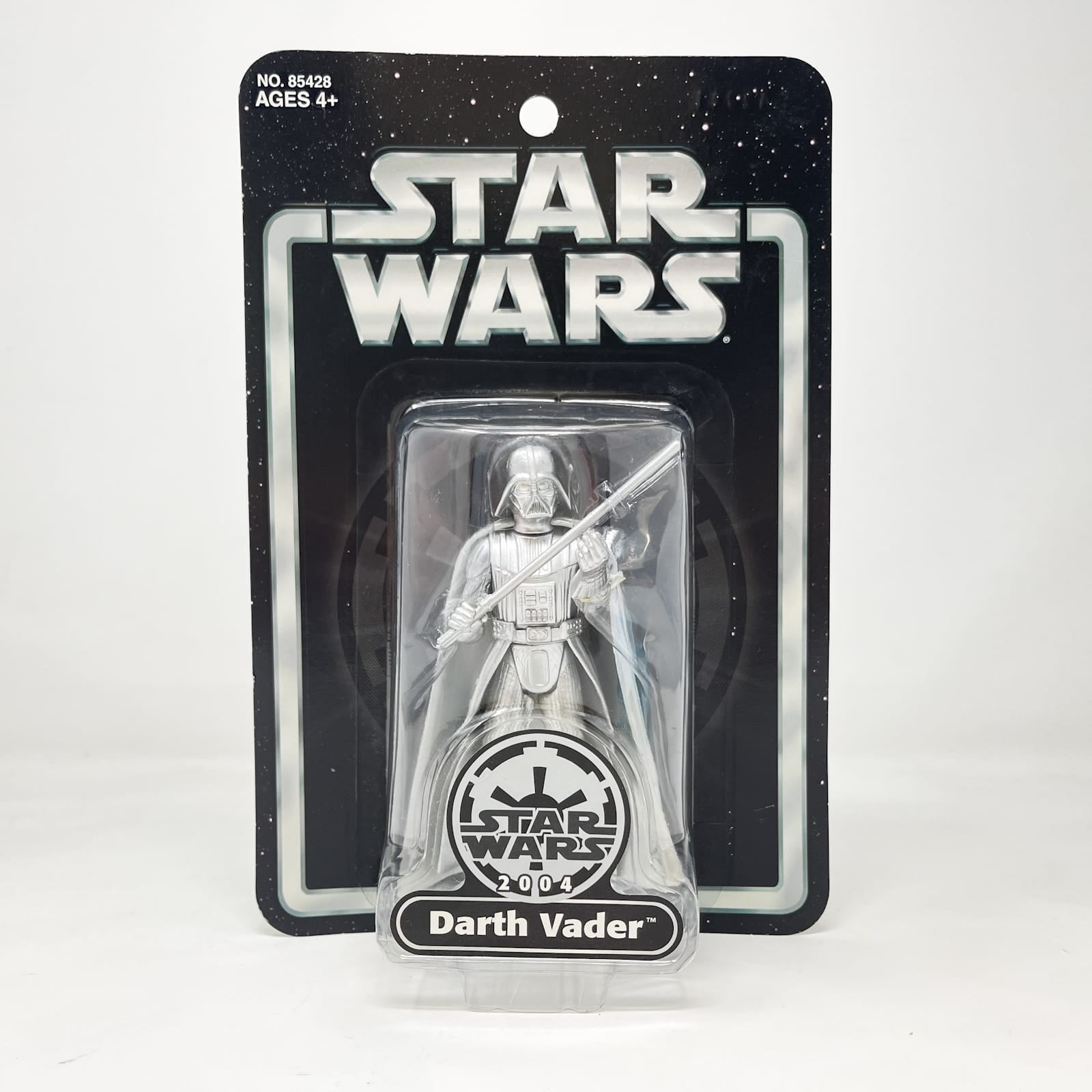 Vintage Hasbro Star Wars Mid MOC Darth Vader (Silver Edition) Exclusive - Hasbro Original Trilogy Collection (2004)