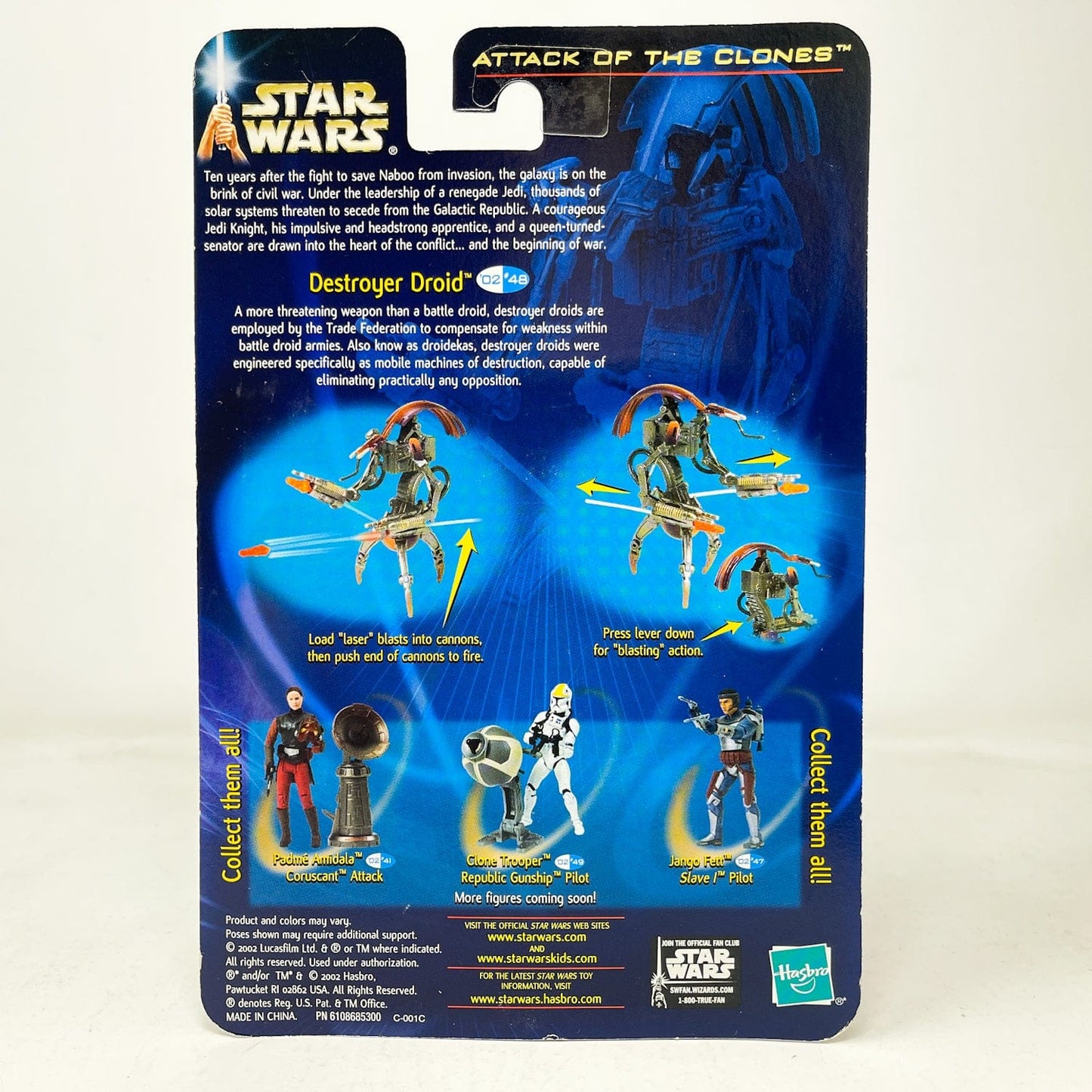 Vintage Hasbro Star Wars Mid MOC Destroyer Droid (Geonosis Battle) #02-48 - Hasbro SAGA Series 3.75"