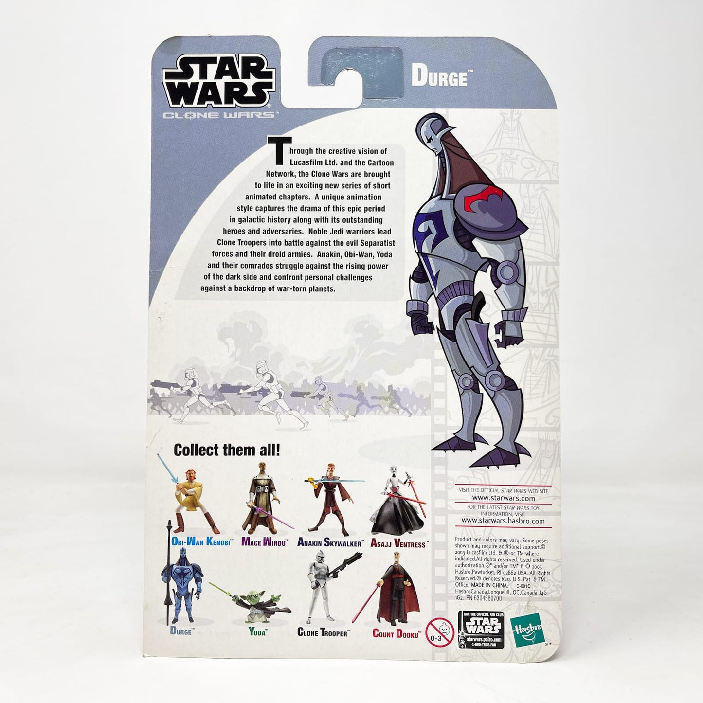 Vintage Hasbro Star Wars Mid MOC Durge (2003) - Hasbro Tarkovsky Clone Wars Animated Figure MOC