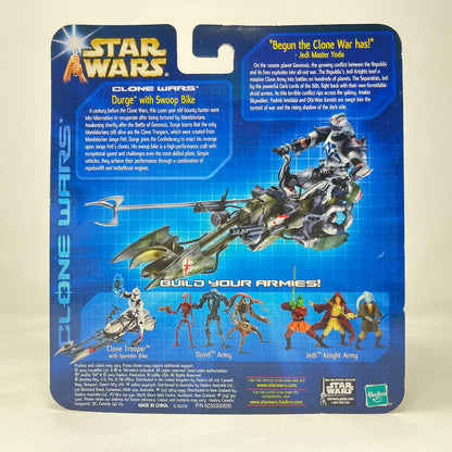 Vintage Hasbro Star Wars Mid MOC Durge with Swoop Bike - Hasbro Clone Wars Animated  (2003)