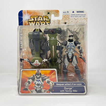 Vintage Hasbro Star Wars Mid MOC Durge with Swoop Bike - Hasbro Clone Wars Animated  (2003)