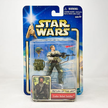 Vintage Hasbro Star Wars Mid MOC Endor Rebel Soldier #02-33 - Hasbro SAGA Series 3.75"