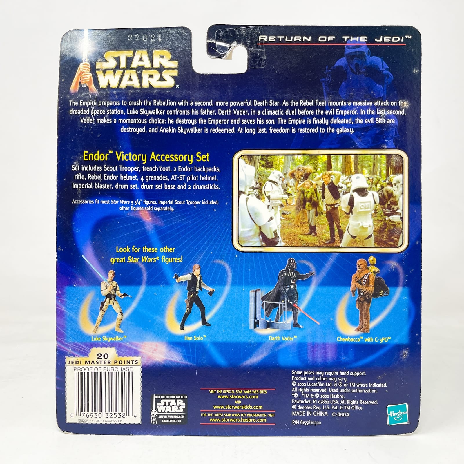 Vintage Hasbro Star Wars Mid MOC Endor Victory Accessory Set w/ Scout Trooper Deluxe - Hasbro SAGA Series 3.75" (2002)