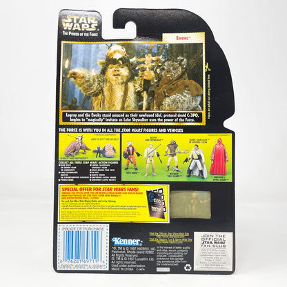Vintage Hasbro Star Wars Mid MOC Ewoks: Wicket & Logray (with Staff, Medicine Pouch, and Spear)  – Hasbro Star Wars Power of the Force (1998)