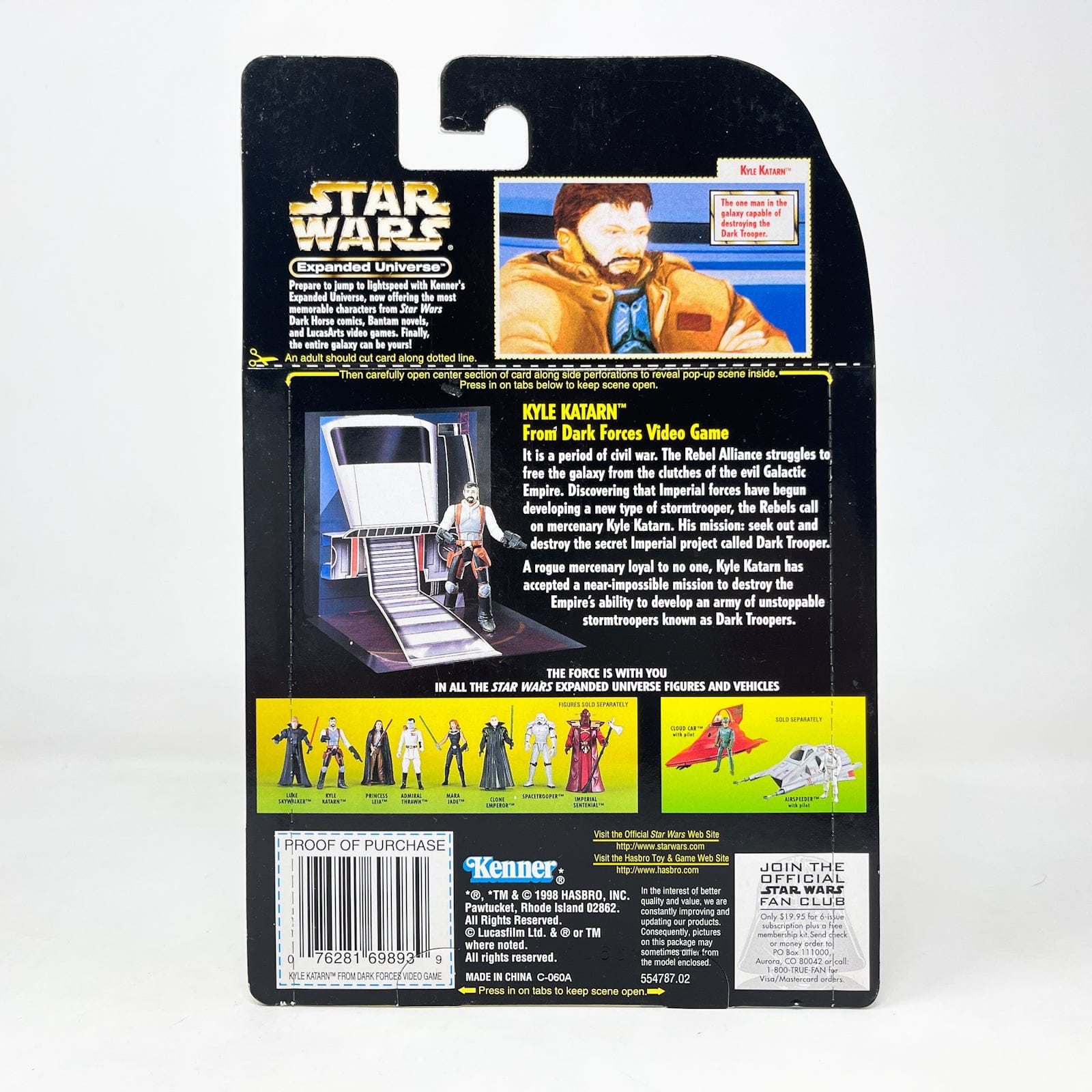 Vintage Hasbro Star Wars Mid MOC Expanded Universe Kyle Katarn - Hasbro Power of the Force 2