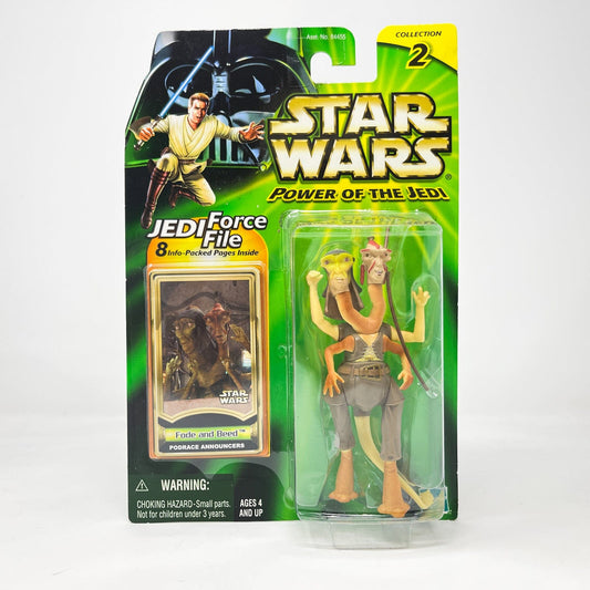 Vintage Hasbro Star Wars Mid MOC Fode and Beed (Pod Race Announcers) - Hasbro Power of the Jedi POTJ (2000)