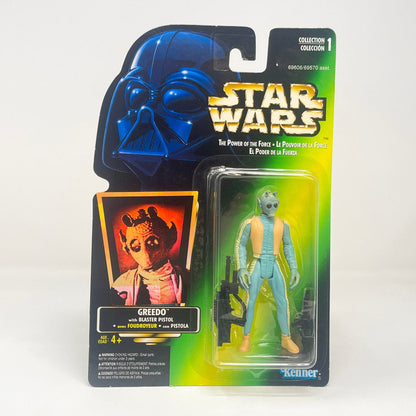 Vintage Hasbro Star Wars Mid MOC Greedo- Kenner 1996 Power of the Force (POTF2) Star Wars Action Figure