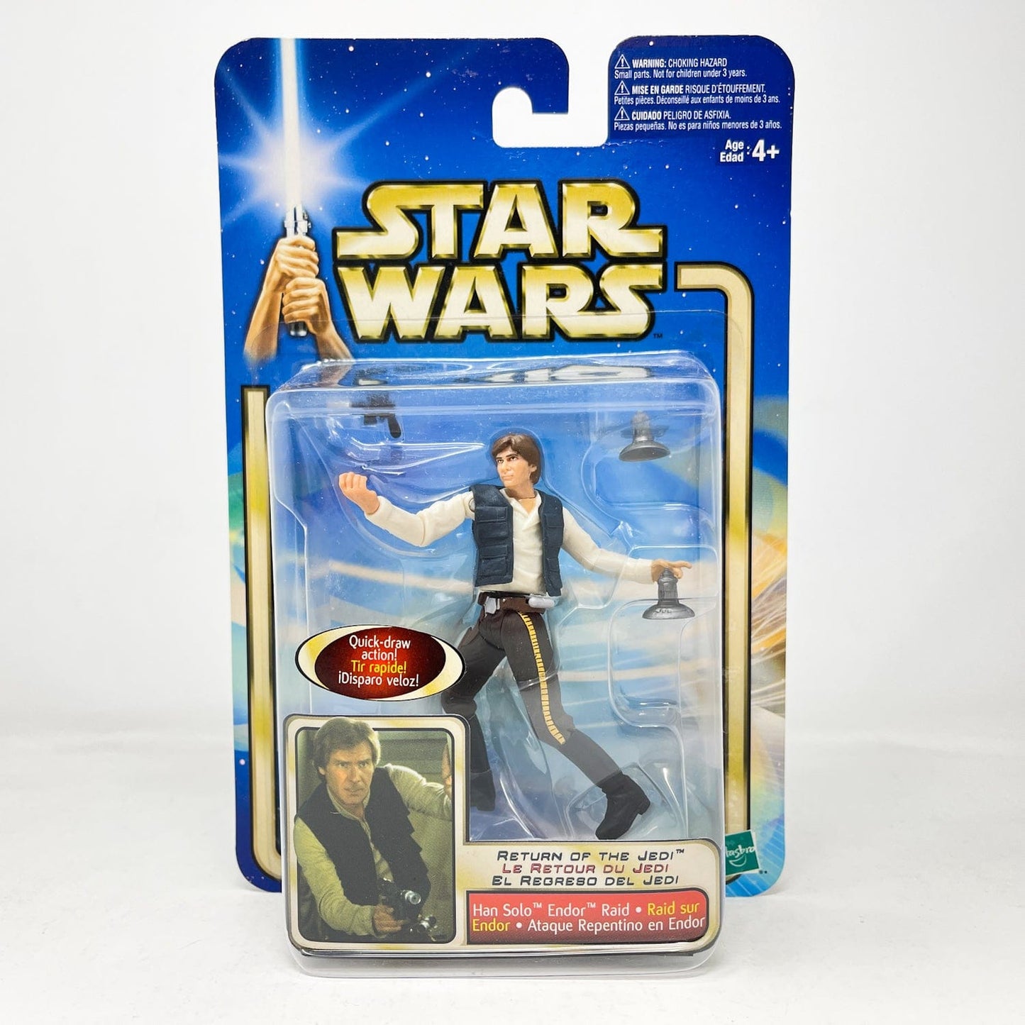 Vintage Hasbro Star Wars Mid MOC Han Solo (Endor Raid) #02-37 - Hasbro SAGA Series 3.75"