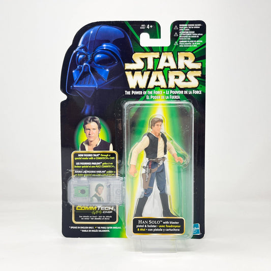 Vintage Hasbro Star Wars Mid MOC Han Solo- Hasbro POTF2 Comm Tech (1999)