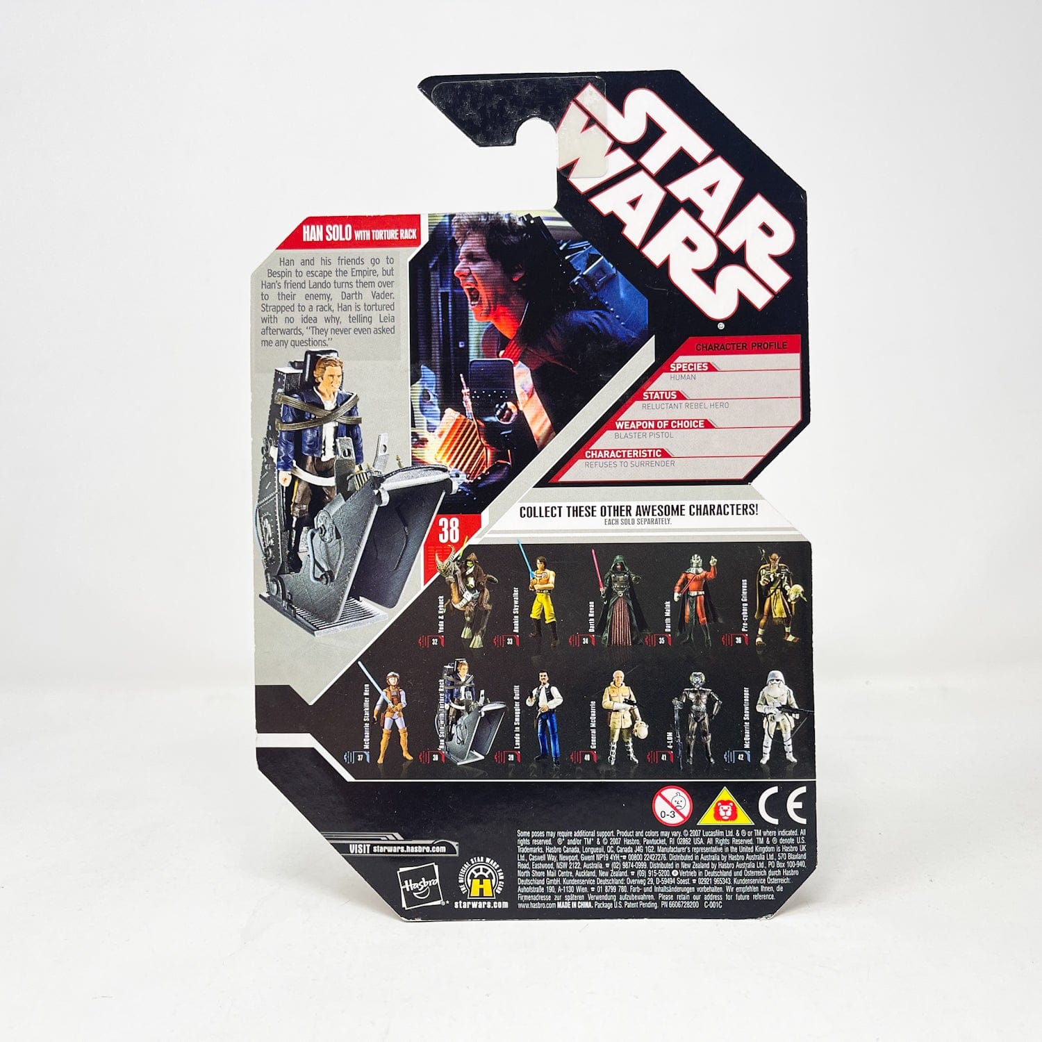 Vintage Hasbro Star Wars Mid MOC Han Solo with Torture Rack #38 - Hasbro 30th Anniversary Collection