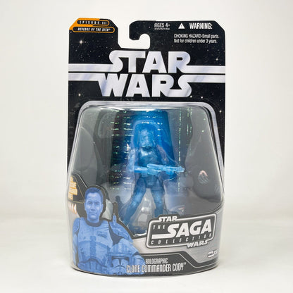 Vintage Hasbro Star Wars Mid MOC Holographic Clone Commander Cody #56 - Hasbro Saga Collection (2007)