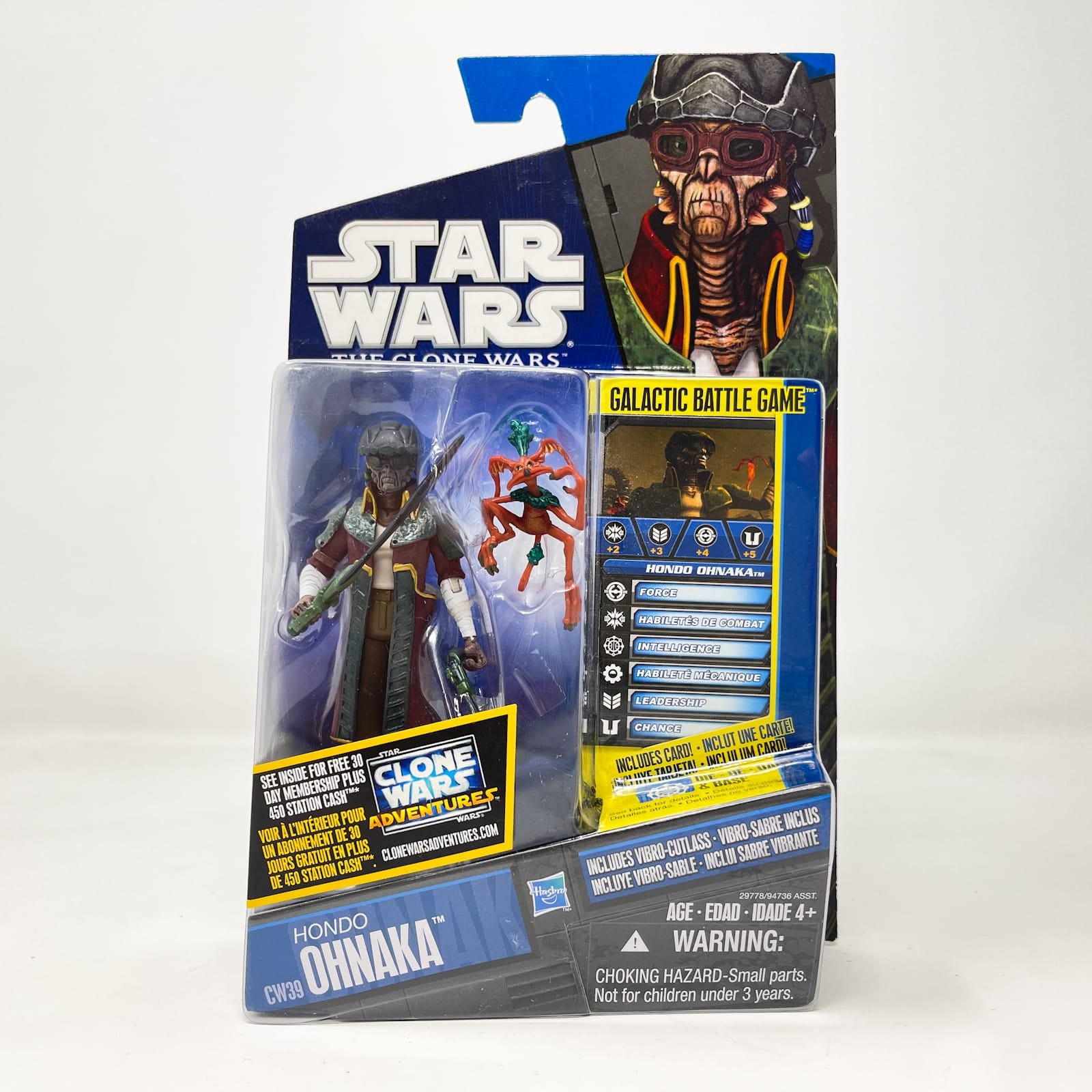 Vintage Hasbro Star Wars Mid MOC Hondo Ohnaka with Monkey Lizard CW39 - The Clone Wars 2011 3.75" Star Wars Action Figure