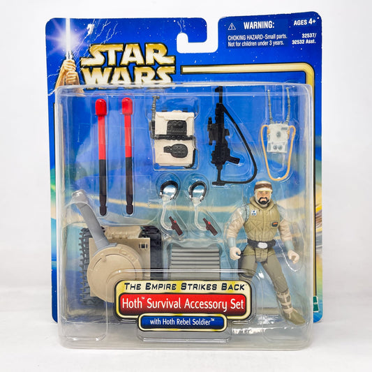 Vintage Hasbro Star Wars Mid MOC Hoth Survival Accessory Set with Hoth Rebel Soldier - Hasbro SAGA Series 3.75" (2002)