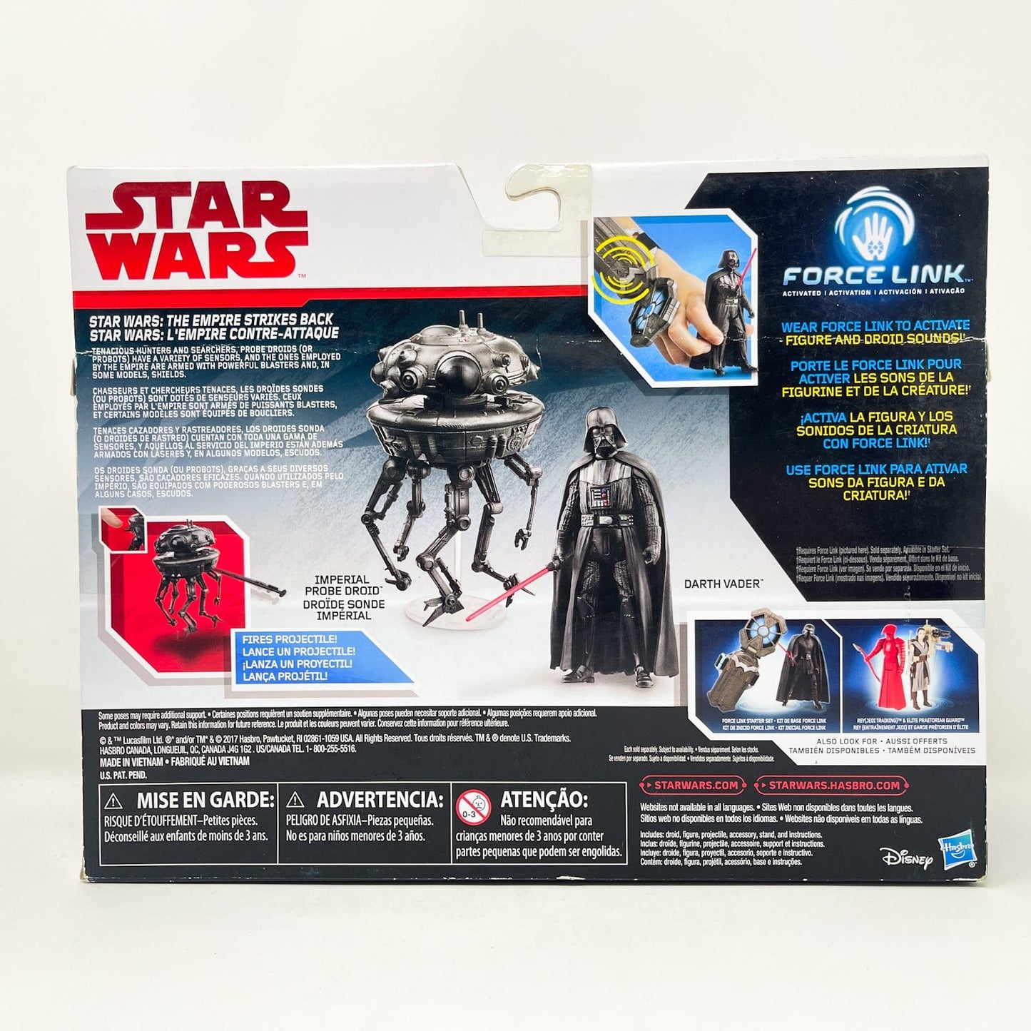 Vintage Hasbro Star Wars Mid MOC Imperial Probe Droid with Darth Vader - Hasbro 2017 Forcelink Series 3.75" Star Wars Action Figure