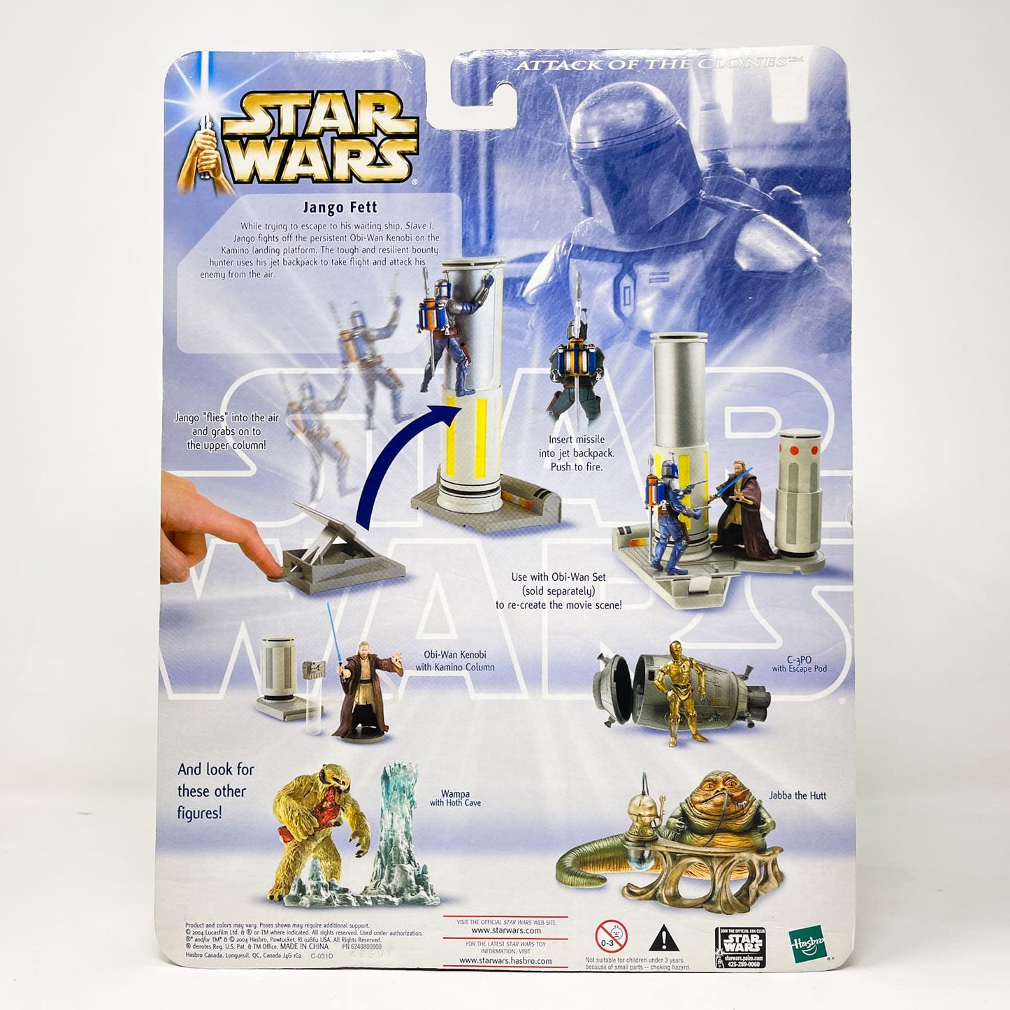 Vintage Hasbro Star Wars Mid MOC Jango Fett (Kamino Confrontation) - AOTC (2004) - Hasbro SAGA Ultra Figure MOC