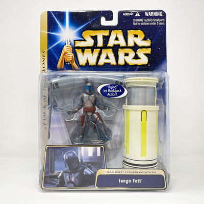 Vintage Hasbro Star Wars Mid MOC Jango Fett (Kamino Confrontation) - AOTC (2004) - Hasbro SAGA Ultra Figure MOC
