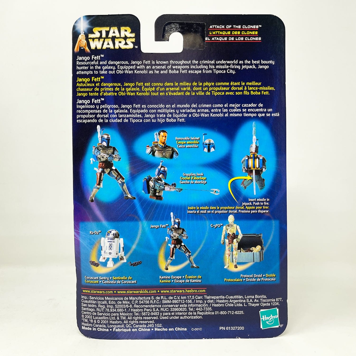 Vintage Hasbro Star Wars Mid MOC Jango Fett (Kamino Escape) #02-13 - Hasbro SAGA Series 3.75"