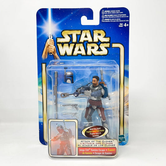 Vintage Hasbro Star Wars Mid MOC Jango Fett (Kamino Escape) #02-13 - Hasbro SAGA Series 3.75"