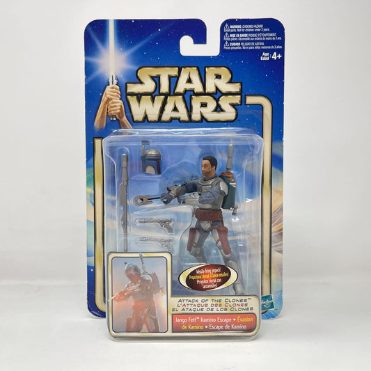 Vintage Hasbro Star Wars Mid MOC Jango Fett (Kamino Escape) #02-13 - Hasbro SAGA Series 3.75"