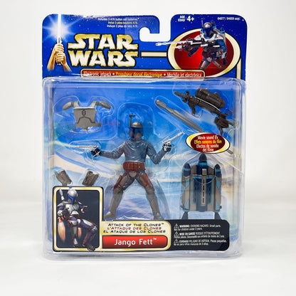Vintage Hasbro Star Wars Mid MOC Jango Fett w/ Backpack & Snap-On Armor Deluxe - Hasbro SAGA Series 3.75" (2002)