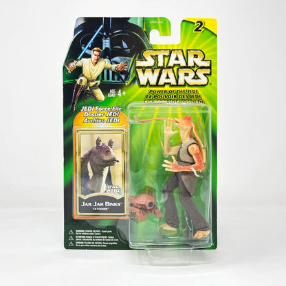 Vintage Hasbro Star Wars Mid MOC Jar Jar Binks (Tatooine) - Hasbro Power of the Jedi POTJ (2001)