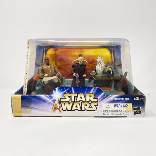 Vintage Hasbro Star Wars Mid MOC Jedi High Council (A) Scene 1 of 2 (2003) - Hasbro SAGA Collection Screen Scenes