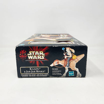 Vintage Hasbro Star Wars Mid MOC Kaadu & Jar Jar Binks - Hasbro The Phantom Menace (1999)