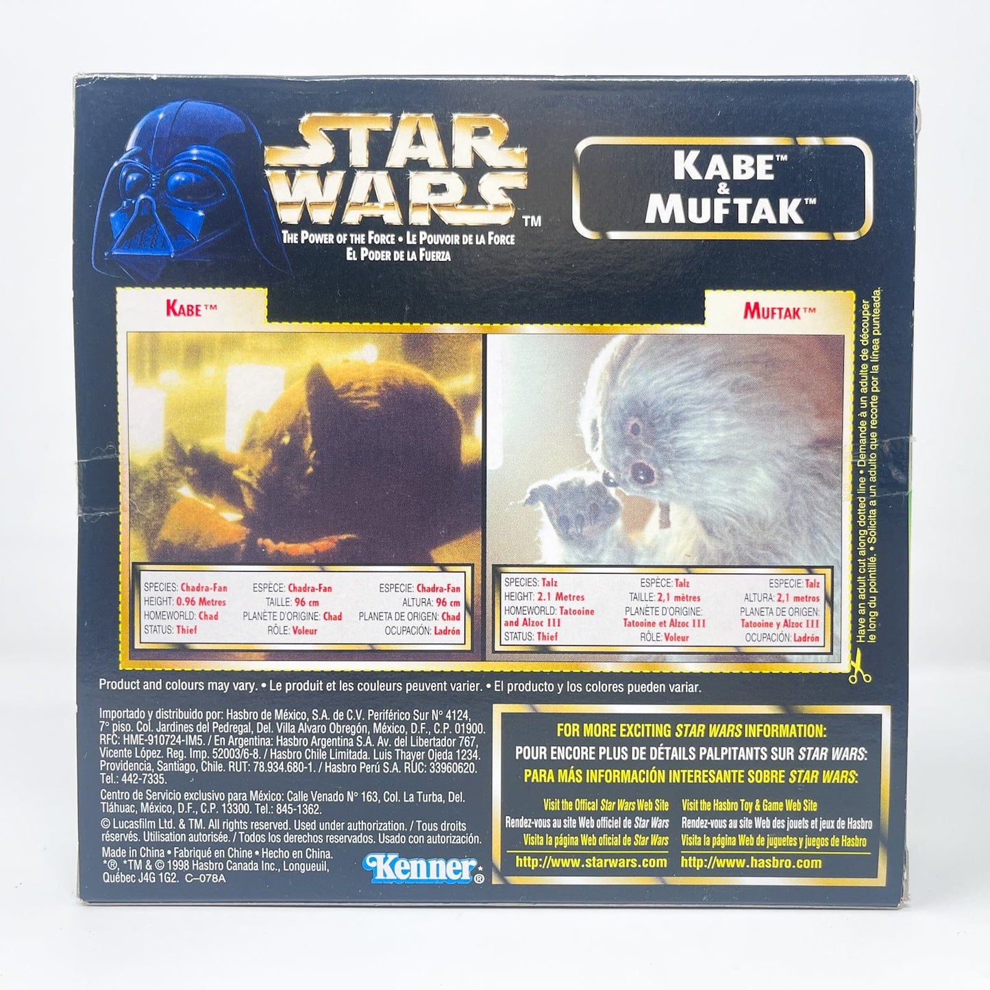 Vintage Hasbro Star Wars Mid MOC Kabe and Muftak - Kenner 1996 Power of the Force (POTF2) Star Wars Action Figure Boxed Set