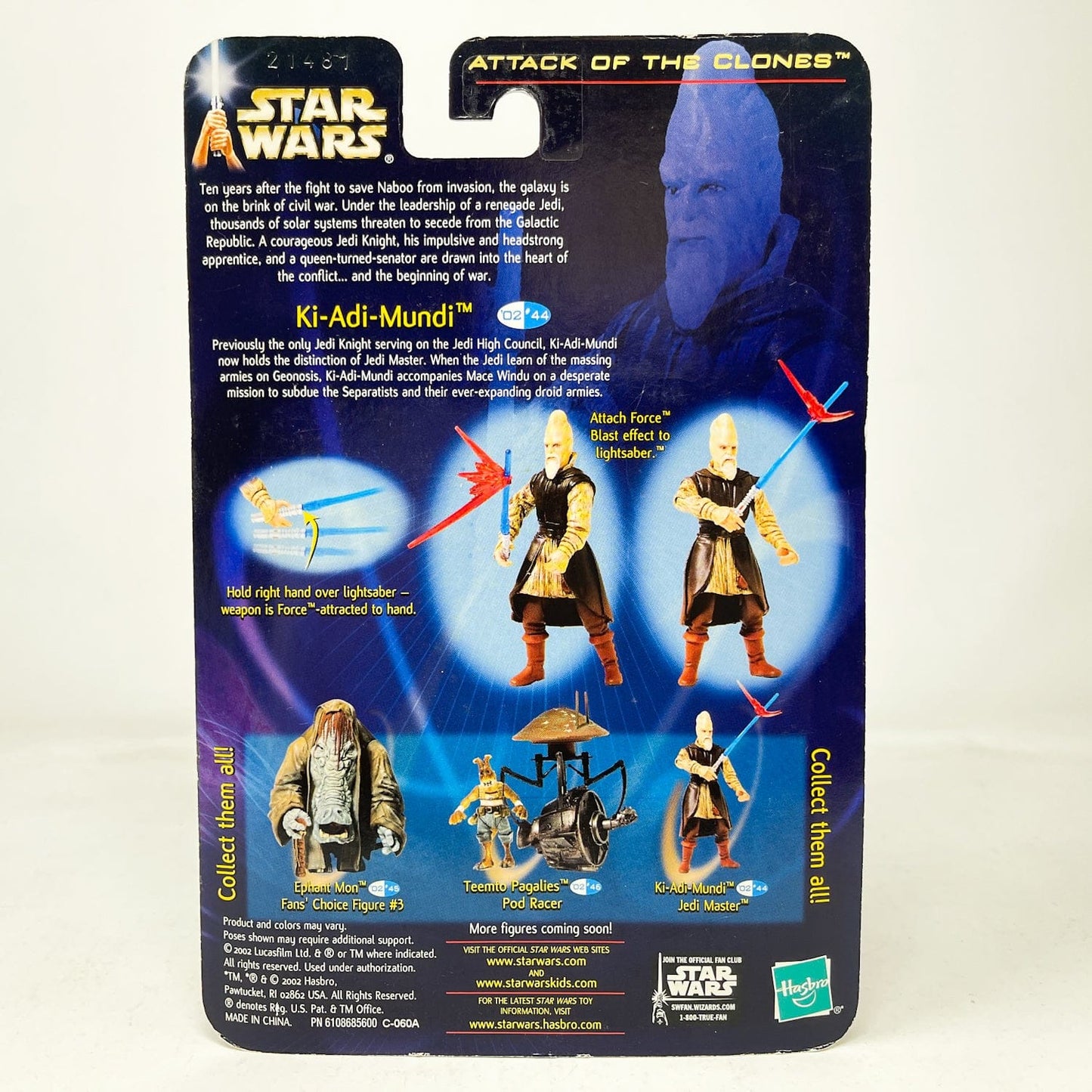 Vintage Hasbro Star Wars Mid MOC Ki-Adi-Mundi (Jedi Master) #02-44 - Hasbro SAGA Series 3.75"