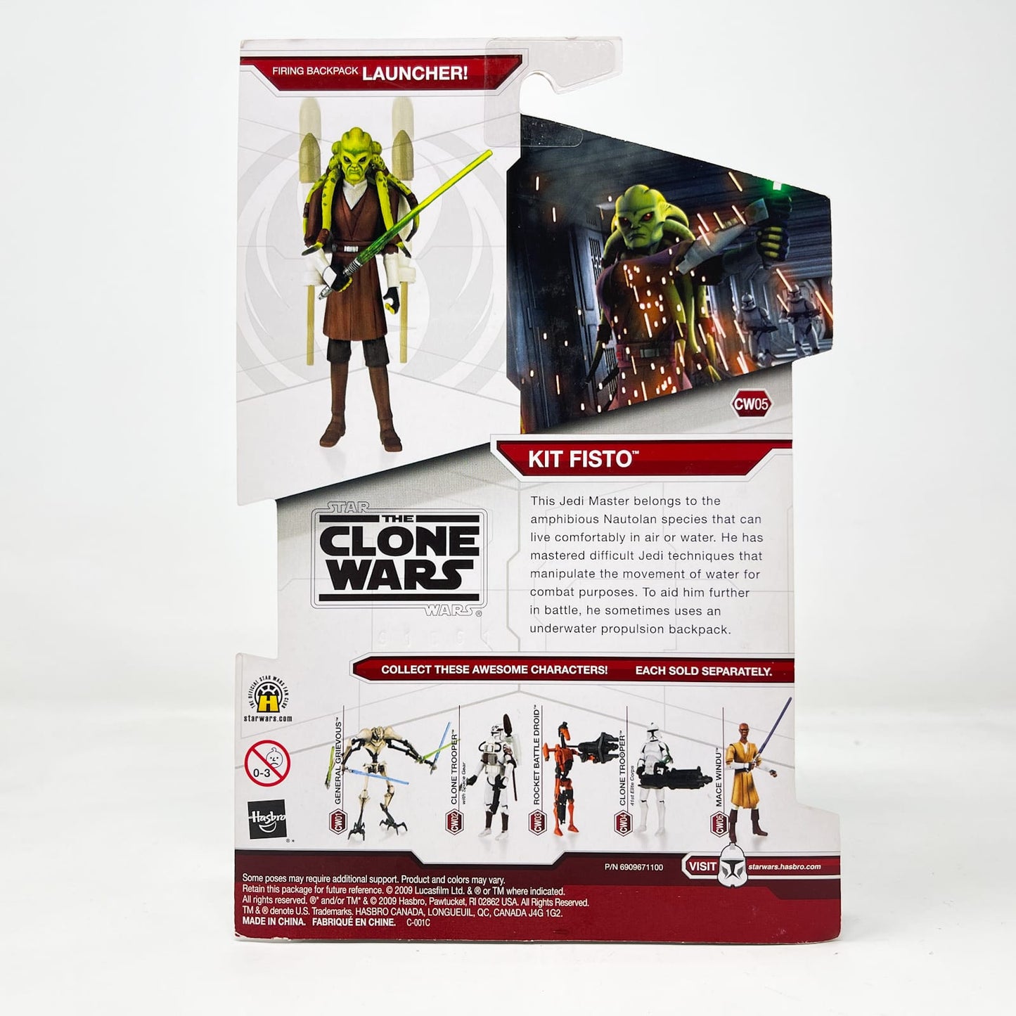 Vintage Hasbro Star Wars Mid MOC Kit Fisto CW05 - Hasbro Clone Wars Star Wars Action Figure