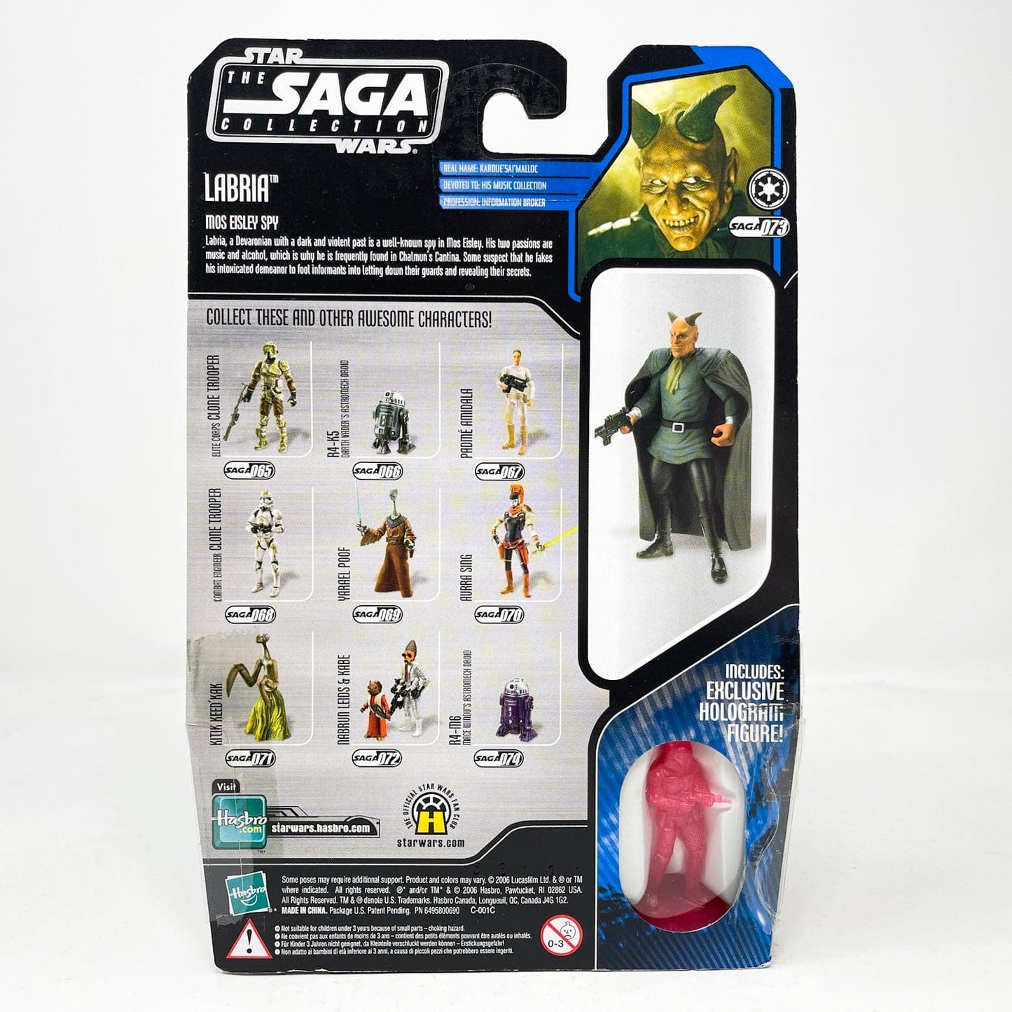 Star Wars Labria #73 - Hasbro Saga Collection (2007) 3.75 Action Figure ...