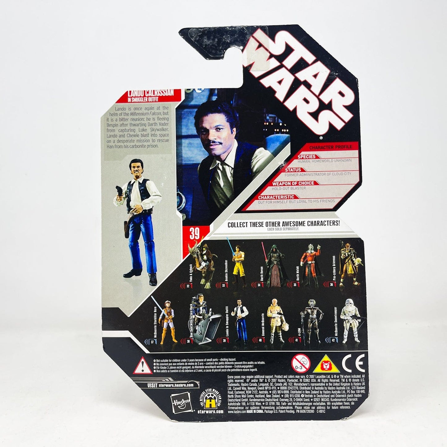 Vintage Hasbro Star Wars Mid MOC Lando Calrissian (Smuggler Outfit) #39 - Hasbro 30th Anniversary Collection