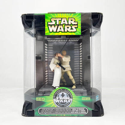 Vintage Hasbro Star Wars Mid MOC Luke Skywalker and Princess Leia (Swing to Freedom) 25th Anniversary - Hasbro Power of the Jedi POTJ (2002)