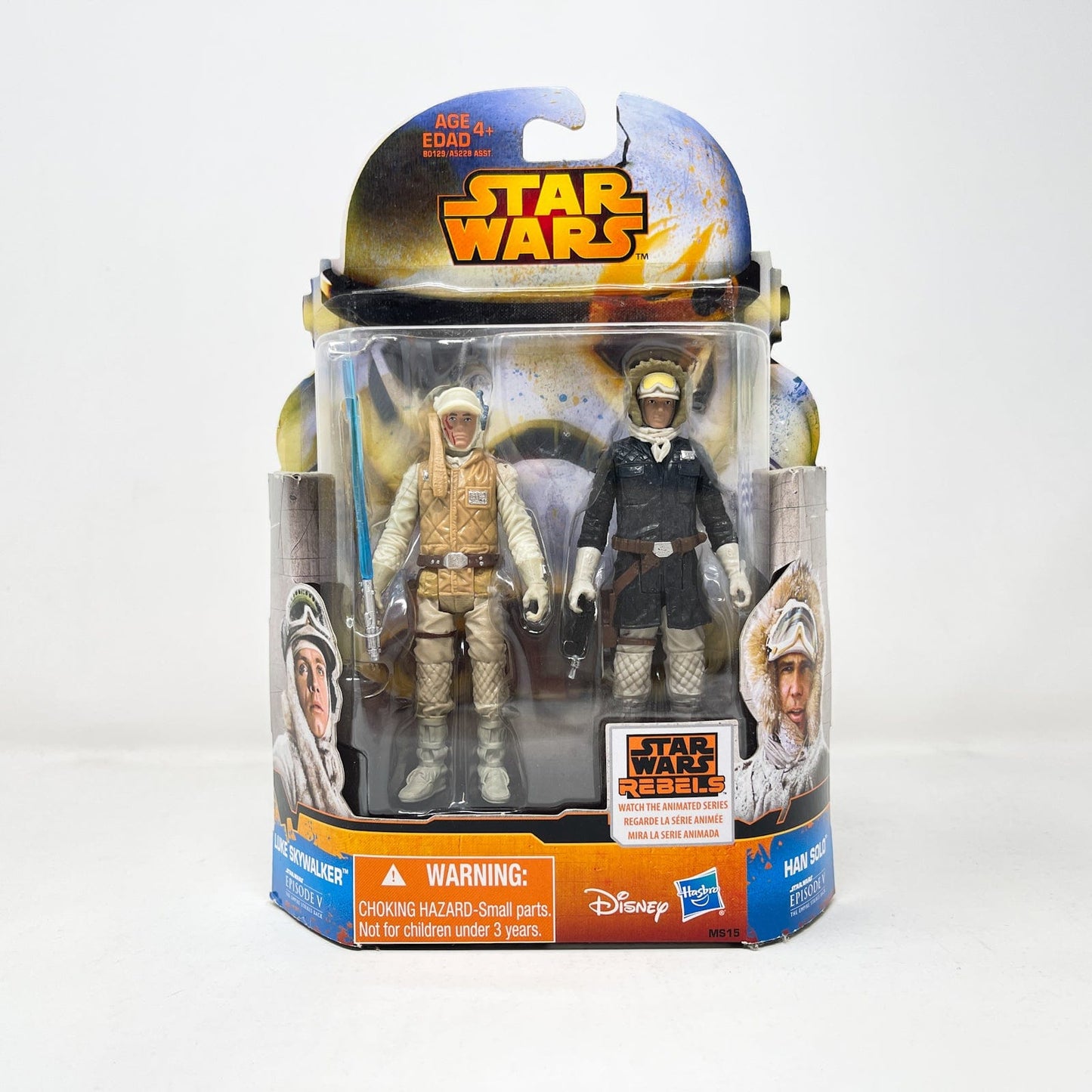 Vintage Hasbro Star Wars Mid MOC Luke Skywalker & Han Solo MS15 - Hasbro 2015 Rebels Mission Series 2-Pack