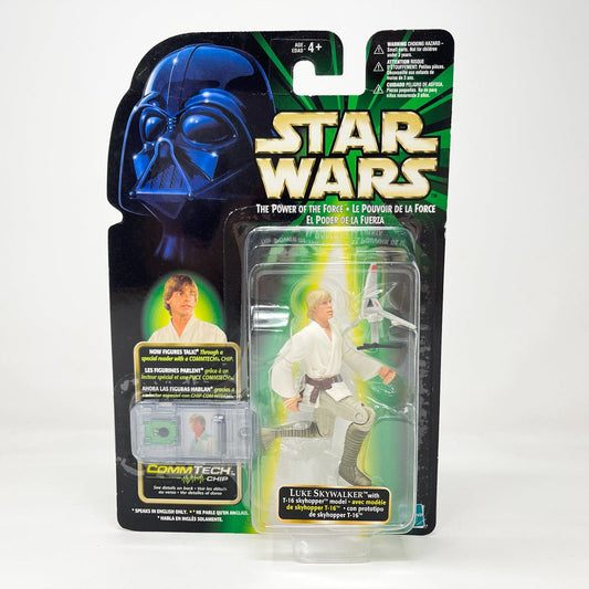 Vintage Hasbro Star Wars Mid MOC Luke Skywalker (T-16 Skyhopper Model) - Hasbro POTF2 Comm Tech (1999)
